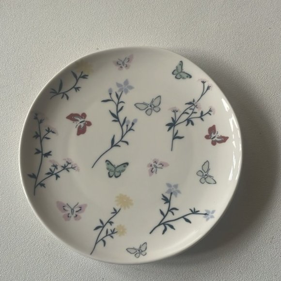Other - FRENCH TOAST Set of 4 Dessert Plates pastel flowers & butterflies Alltrue NWT